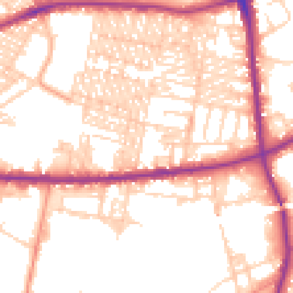 Daytime road noise heatmap for BD3 8BP