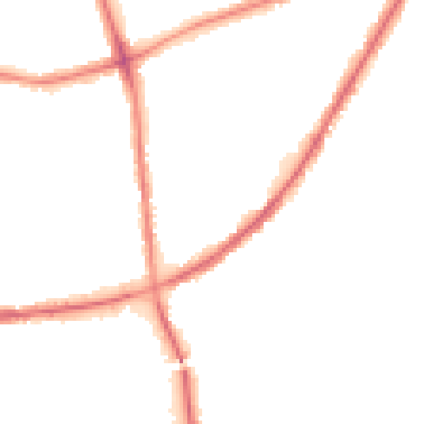 Night-time road noise heatmap for BD3 8DA