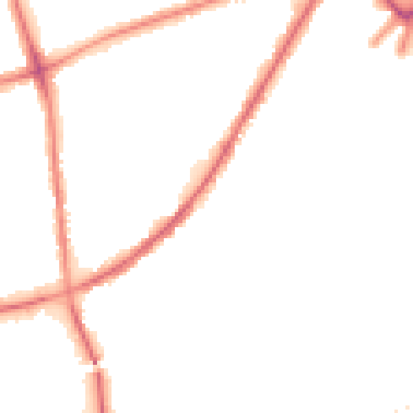 Night-time road noise heatmap for BD3 8PL