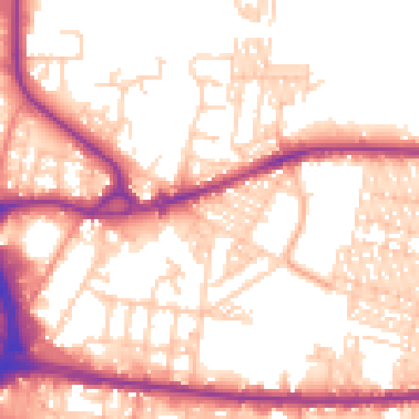 Daytime road noise heatmap for BD3 9BZ