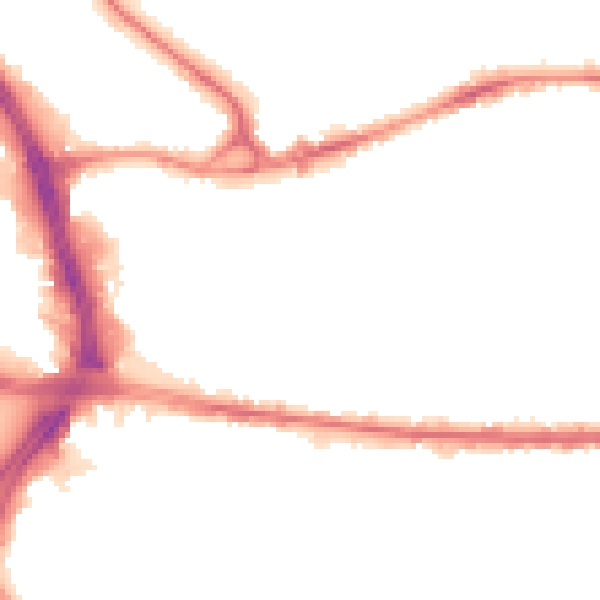 Night-time road noise heatmap for BD3 9JT