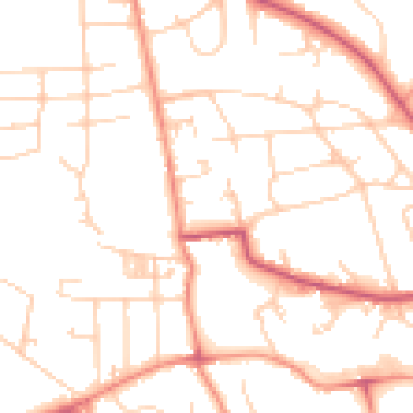 Daytime road noise heatmap for BD9 6DL
