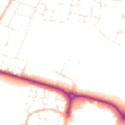 Daytime road noise heatmap for BH10 4JA
