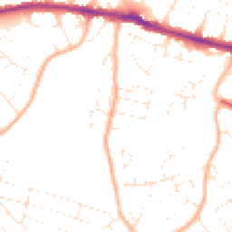Daytime road noise heatmap for BH10 5EU