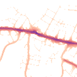 Daytime road noise heatmap for BH10 5LU