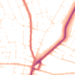 Daytime road noise heatmap for BH10 6AA