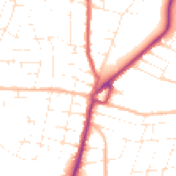 Daytime road noise heatmap for BH10 6AJ