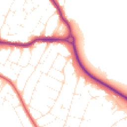Daytime road noise heatmap for BH10 6EA
