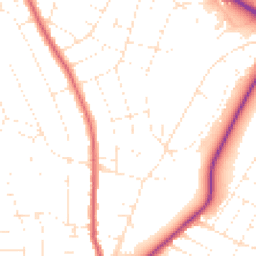 Daytime road noise heatmap for BH10 6JS