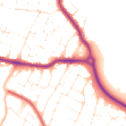 Daytime road noise heatmap for BH10 7AJ