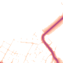 Daytime road noise heatmap for BH10 7LA