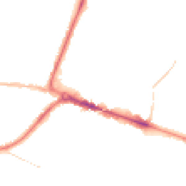 Night-time road noise heatmap for BH12 1NA