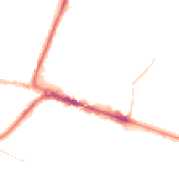 Night-time road noise heatmap for BH12 1NG