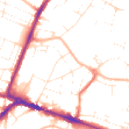 Daytime road noise heatmap for BH12 1NT