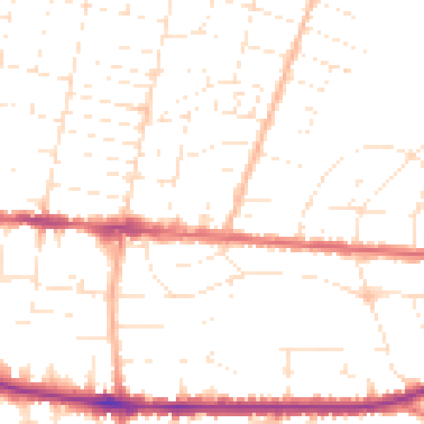 Daytime road noise heatmap for BH12 2DD