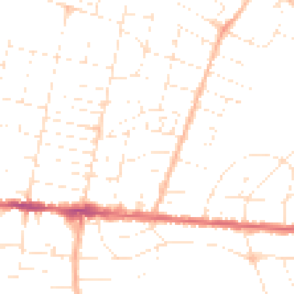 Daytime road noise heatmap for BH12 2DN