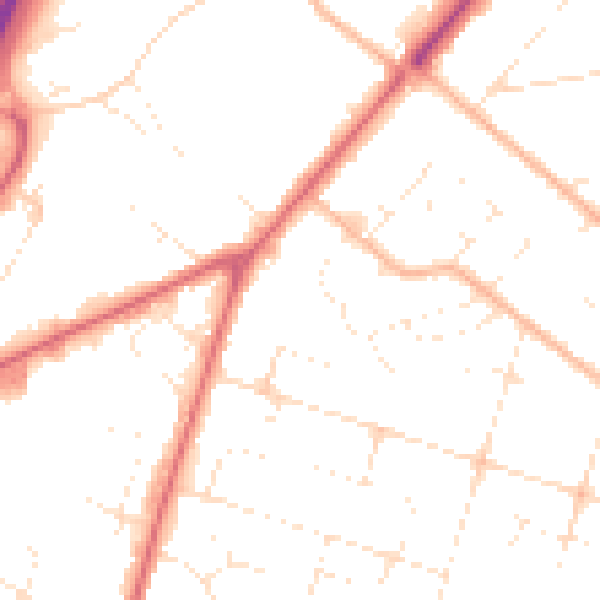 Daytime road noise heatmap for BH12 3EP