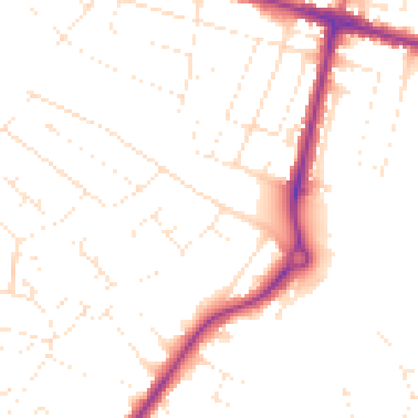 Daytime road noise heatmap for BH12 4BL