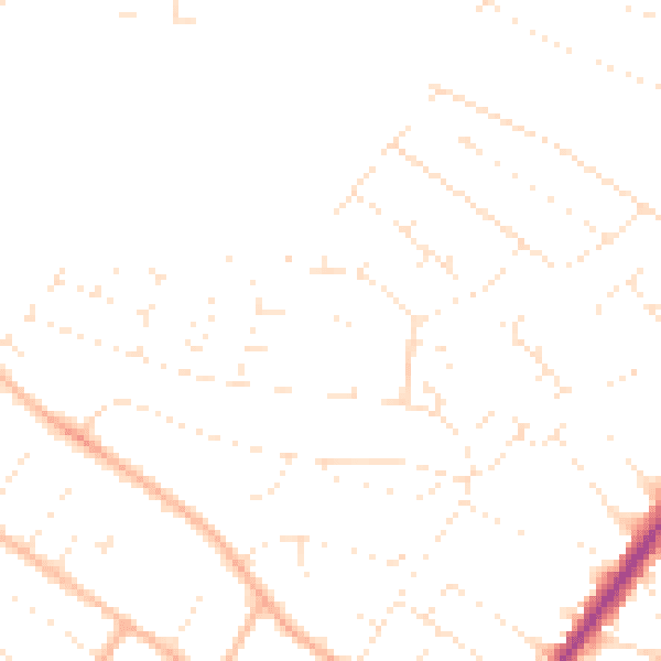 Daytime road noise heatmap for BH12 4EP