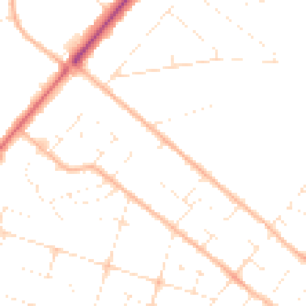 Daytime road noise heatmap for BH12 4FD