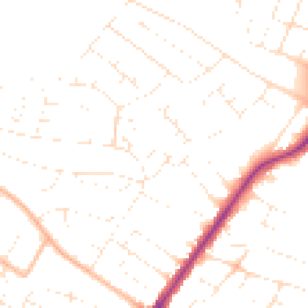 Daytime road noise heatmap for BH12 4HH