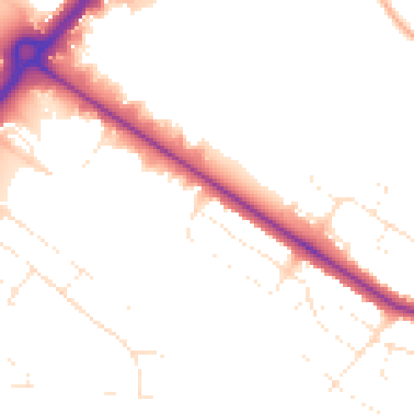 Daytime road noise heatmap for BH12 5BZ
