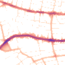 Daytime road noise heatmap for BH14 0BW