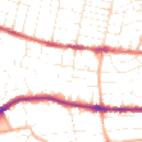 Daytime road noise heatmap for BH14 0DF
