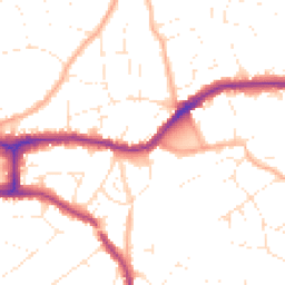 Daytime road noise heatmap for BH14 0DL