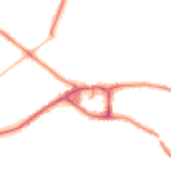 Night-time road noise heatmap for BH14 0FD