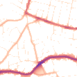 Daytime road noise heatmap for BH14 0LJ