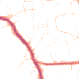 Daytime road noise heatmap for BH14 8LG
