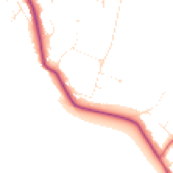 Daytime road noise heatmap for BH14 8LY