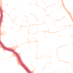 Daytime road noise heatmap for BH14 8QZ