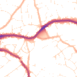Daytime road noise heatmap for BH14 8UB