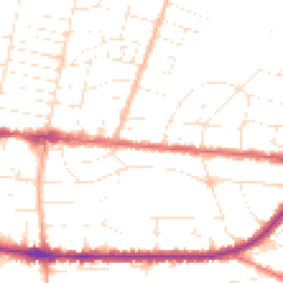 Daytime road noise heatmap for BH14 9BZ