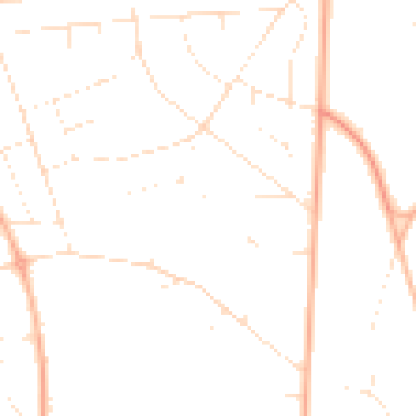 Daytime road noise heatmap for BH14 9PW