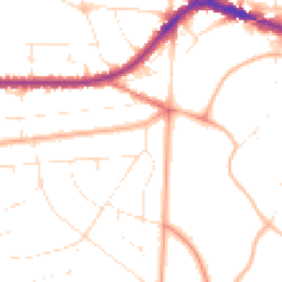 Daytime road noise heatmap for BH14 9QF