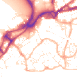 Daytime road noise heatmap for BH15 1EW