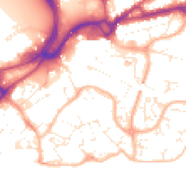 Daytime road noise heatmap for BH15 1QU