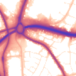 Daytime road noise heatmap for BH15 3EY