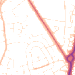 Daytime road noise heatmap for BH17 7JG