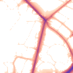 Daytime road noise heatmap for BH2 6NS