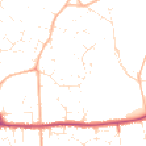 Daytime road noise heatmap for BH21 1BP