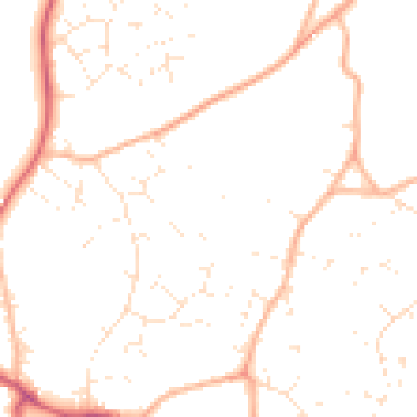 Daytime road noise heatmap for BH21 1DL