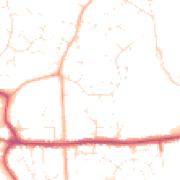 Daytime road noise heatmap for BH21 1TQ