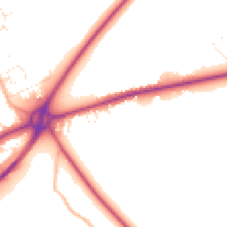 Daytime road noise heatmap for BH21 2EA