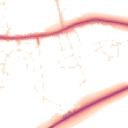 Daytime road noise heatmap for BH21 2FS