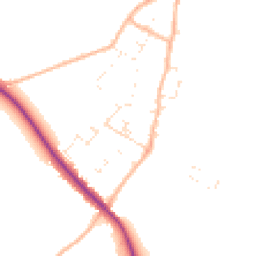 Daytime road noise heatmap for BH21 4BB