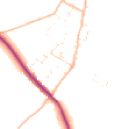 Daytime road noise heatmap for BH21 4EP
